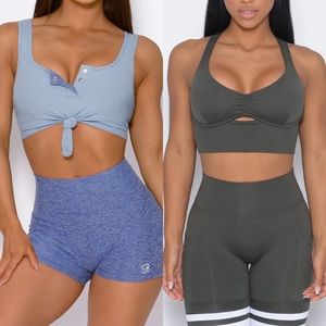 TWO Bombshell sports bra- green, size small. Blue size small. Worn once